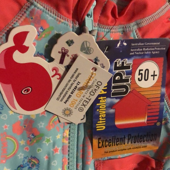 NEW BONVERANO Baby Girl Bathing Suit Long Sleeve UPF 50+ Sun Protection - Picture 7 of 7